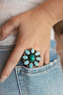 Blue Mesa Turquoise Floral Statement Ring S.No 26