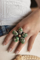 Wildflower Green Stone Statement Ring S.No 17