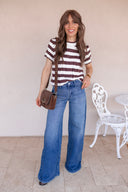Harbor Stripe Cable Knit Sweater Tee