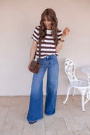 Harbor Stripe Cable Knit Sweater Tee