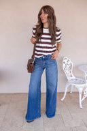 Harbor Stripe Cable Knit Sweater Tee
