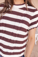 Harbor Stripe Cable Knit Sweater Tee