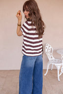 Harbor Stripe Cable Knit Sweater Tee