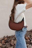 Nova Chain Monochromatic Checkered Detail Crossbody-Purses & Bags-Rae Collective, Women's Online Fashion Boutique Located in Phoenix, Arizona (Scottsdale Area)
