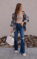 Mandy Plaid Collared Neck Long Sleeve Shirt-Long Sleeve Tops-Rae Collective, Women's Online Fashion Boutique Located in Phoenix, Arizona (Scottsdale Area)
