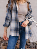 Mandy Plaid Collared Neck Long Sleeve Shirt-Long Sleeve Tops-Rae Collective, Women's Online Fashion Boutique Located in Phoenix, Arizona (Scottsdale Area)