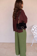 Velvet Luxe Chain Crossbody Bag