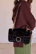 Velvet Luxe Chain Crossbody Bag