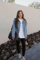 Pearly Girly Peal Denim Jacket-Jackets-Rae Collective, Women's Online Fashion Boutique Located in Phoenix, Arizona (Scottsdale Area)