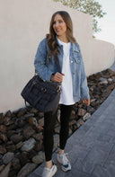 Pearly Girly Peal Denim Jacket-Jackets-Rae Collective, Women's Online Fashion Boutique Located in Phoenix, Arizona (Scottsdale Area)