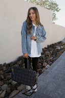 Pearly Girly Peal Denim Jacket-Jackets-Rae Collective, Women's Online Fashion Boutique Located in Phoenix, Arizona (Scottsdale Area)