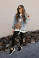 Risen Button Up Ombre Washed Jacket-Jackets-Krush Kandy, Women's Online Fashion Boutique Located in Phoenix, Arizona (Scottsdale Area)