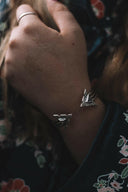 Double Arrow Stone Cuff-Chain Bracelets-Rae Collective, Women's Online Fashion Boutique Located in Phoenix, Arizona (Scottsdale Area)