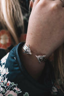 Double Arrow Stone Cuff-Chain Bracelets-Rae Collective, Women's Online Fashion Boutique Located in Phoenix, Arizona (Scottsdale Area)