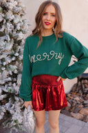 Pines & Peppermint Knit Merry Sweatshirt-Sweaters-Rae Collective, Women's Online Fashion Boutique Located in Phoenix, Arizona (Scottsdale Area)