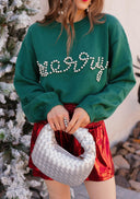 Pines & Peppermint Knit Merry Sweatshirt-Sweaters-Rae Collective, Women's Online Fashion Boutique Located in Phoenix, Arizona (Scottsdale Area)