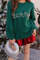 Pines & Peppermint Knit Merry Sweatshirt-Sweaters-Rae Collective, Women's Online Fashion Boutique Located in Phoenix, Arizona (Scottsdale Area)