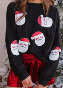 Santa Squad Sequin Knit Sweater-Sweaters-Rae Collective, Women's Online Fashion Boutique Located in Phoenix, Arizona (Scottsdale Area)