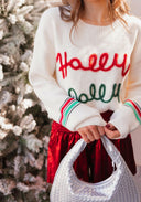 Tinsel Town Holly & Jolly Knit Sweater-Sweaters-Rae Collective, Women's Online Fashion Boutique Located in Phoenix, Arizona (Scottsdale Area)