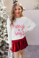 Candy Cane Cozy Merry & Bright Knit Sweater-Sweaters-Rae Collective, Women's Online Fashion Boutique Located in Phoenix, Arizona (Scottsdale Area)