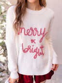 Candy Cane Cozy Merry & Bright Knit Sweater