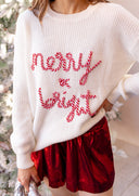 Candy Cane Cozy Merry & Bright Knit Sweater