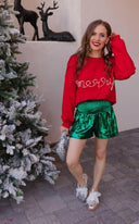 Pines & Peppermint Knit Merry Sweatshirt-Sweaters-Rae Collective, Women's Online Fashion Boutique Located in Phoenix, Arizona (Scottsdale Area)