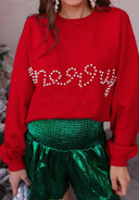 Pines & Peppermint Knit Merry Sweatshirt-Sweaters-Rae Collective, Women's Online Fashion Boutique Located in Phoenix, Arizona (Scottsdale Area)