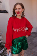 Pines & Peppermint Knit Merry Sweatshirt-Sweaters-Rae Collective, Women's Online Fashion Boutique Located in Phoenix, Arizona (Scottsdale Area)