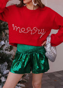 Pines & Peppermint Knit Merry Sweatshirt-Sweaters-Krush Kandy, Women's Online Fashion Boutique Located in Phoenix, Arizona (Scottsdale Area)