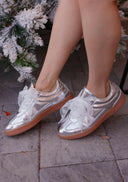 Silver Starlight Ribbon Lace Sneaker-Sneakers-Rae Collective, Women's Online Fashion Boutique Located in Phoenix, Arizona (Scottsdale Area)
