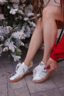 Silver Starlight Ribbon Lace Sneaker-Sneakers-Rae Collective, Women's Online Fashion Boutique Located in Phoenix, Arizona (Scottsdale Area)