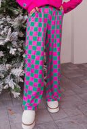 Pep Talk Checker Knit Pants-Bottoms-Rae Collective, Women's Online Fashion Boutique Located in Phoenix, Arizona (Scottsdale Area)