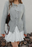 Mon Cherie Knit Bow-Front Cardigan-Cardigans-Rae Collective, Women's Online Fashion Boutique Located in Phoenix, Arizona (Scottsdale Area)