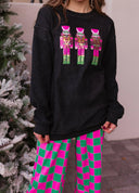 Pink Parade Sequined Nutcracker Knit Sweater-Sweaters-Krush Kandy, Women's Online Fashion Boutique Located in Phoenix, Arizona (Scottsdale Area)