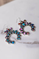 Lasso Luxe Horseshoe Stone Earrings-Stud Earrings-Krush Kandy, Women's Online Fashion Boutique Located in Phoenix, Arizona (Scottsdale Area)