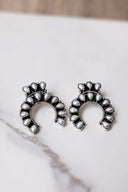 Lasso Luxe Horseshoe Stone Earrings-Stud Earrings-Rae Collective, Women's Online Fashion Boutique Located in Phoenix, Arizona (Scottsdale Area)