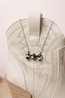 Three Stone Oval Bar Necklace-Bar Necklaces-Rae Collective, Women's Online Fashion Boutique Located in Phoenix, Arizona (Scottsdale Area)