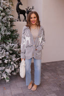 Slay Ride Reindeer Cardigan Knit Sweater