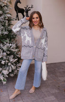 Slay Ride Reindeer Cardigan Knit Sweater-Sweaters-Rae Collective, Women's Online Fashion Boutique Located in Phoenix, Arizona (Scottsdale Area)
