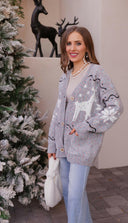 Slay Ride Reindeer Cardigan Knit Sweater-Sweaters-Rae Collective, Women's Online Fashion Boutique Located in Phoenix, Arizona (Scottsdale Area)