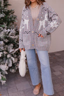 Slay Ride Reindeer Cardigan Knit Sweater