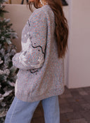Slay Ride Reindeer Cardigan Knit Sweater