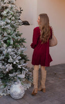 Tie-Back Square Neck Velvet Dress-Dresses-Rae Collective, Women's Online Fashion Boutique Located in Phoenix, Arizona (Scottsdale Area)