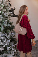 Tie-Back Square Neck Velvet Dress-Dresses-Rae Collective, Women's Online Fashion Boutique Located in Phoenix, Arizona (Scottsdale Area)