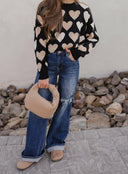 Hearts Galore Luxe Pearl Detail Sweater-Sweaters-Rae Collective, Women's Online Fashion Boutique Located in Phoenix, Arizona (Scottsdale Area)
