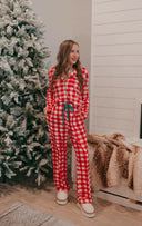 Fiery Red Christmas Plaid Pajama Set-2 Piece Outfit Sets-Rae Collective, Women's Online Fashion Boutique Located in Phoenix, Arizona (Scottsdale Area)