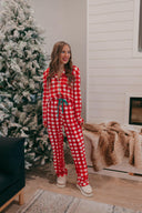 Fiery Red Christmas Plaid Pajama Set-2 Piece Outfit Sets-Rae Collective, Women's Online Fashion Boutique Located in Phoenix, Arizona (Scottsdale Area)