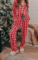 Fiery Red Christmas Plaid Pajama Set-2 Piece Outfit Sets-Rae Collective, Women's Online Fashion Boutique Located in Phoenix, Arizona (Scottsdale Area)