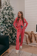 Fiery Red Christmas Plaid Pajama Set-2 Piece Outfit Sets-Rae Collective, Women's Online Fashion Boutique Located in Phoenix, Arizona (Scottsdale Area)